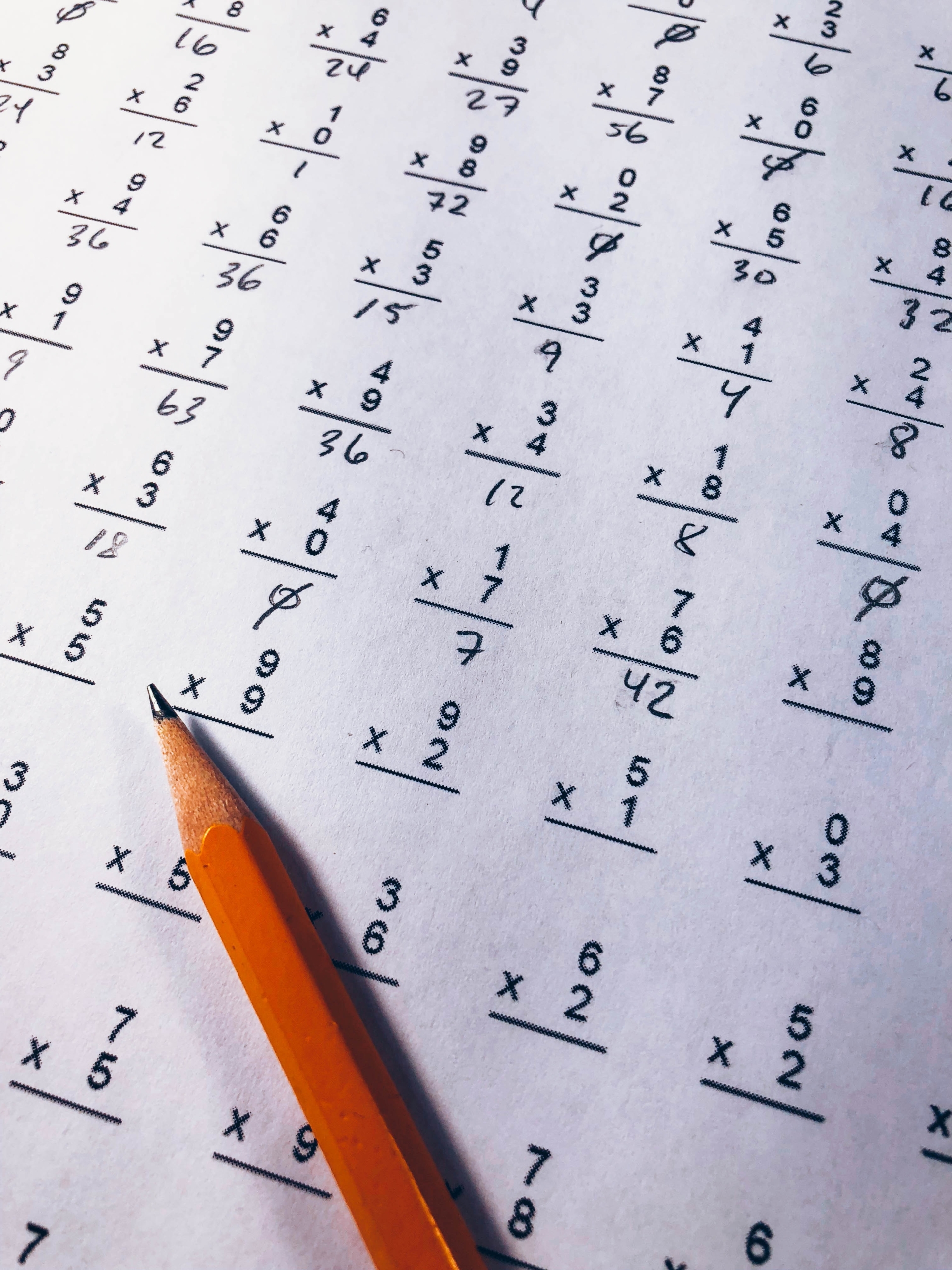 math problems on paper with pencil